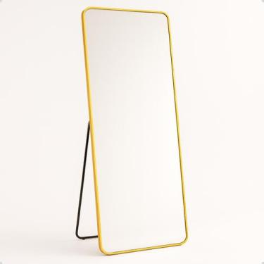 Imagem de Espelho Parede Retangular Grande Corpo Inteiro 170x70cm Com Moldura Al