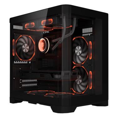 Imagem de Gabinete Gamer Rise Mode Galaxy Curved Mini Tower Vidro Temperado USB 3.0 S/ Fan - Preto