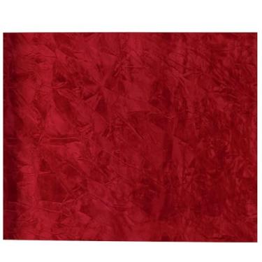 Imagem de Papel de parede de veludo verde esmeralda luxuoso para quarto, autoadesivo, removível, texturizado, papel de contato para armários, forro de gaveta de tecido de veludo macio, 17,7 x 39,10 cm, vermelho