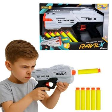 Imagem de Pistola Lançador Arma Dardo Ravil Gatilho Rápido Estilo Nerf - STORE S