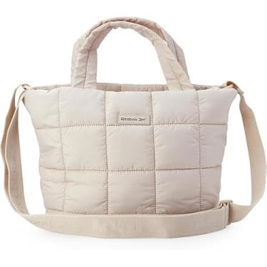 Imagem de Reebok Bolsas transversais para mulheres - Bolsa transversal pequena de nylon leve com alça ajustável para viagens casuais, Estuque, One Size, Moderna, contemporânea