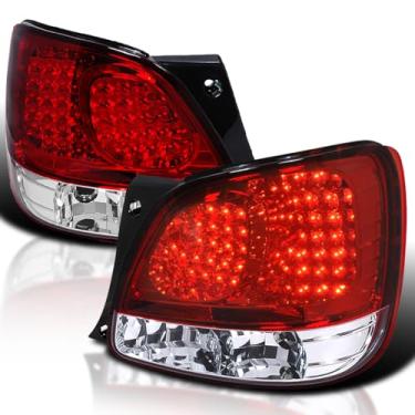 Imagem de Spec-D Tuning LT-GS30098RLED-TM Lexus Gs300 Gs400 GS430 vermelho/transparente 2Dr par de luzes traseiras de LED