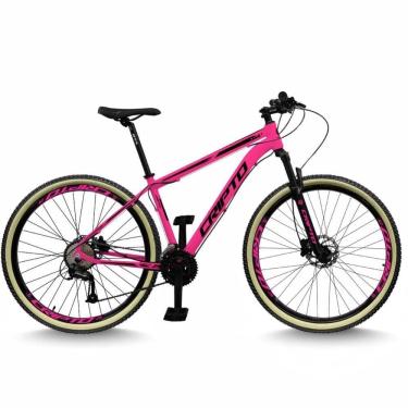 Imagem de Bicicleta Aro 29 Cripto 24 Marchas Freios Disco E Suspensão Pneu Bege - Rosa/preto - 17" Rosa/preto