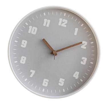 Imagem de WeiLaiKeQi Relógio de parede pendurado, relógio artístico de fácil leitura, decoração para sala de estar, decorativo para restaurante, sala de jantar, interior, Cinza