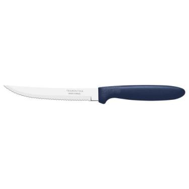 Imagem de Kit 12 Faca Churrasco Tramontina Ipanema Inox Azul 5"