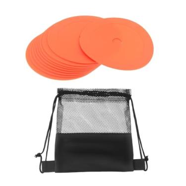 Imagem de simhoa 10x Marcadores de cones planos antiderrapantes de 6 polegadas, discos planos, marcadores de para treinamento de agilidade de futebol e basquete, Laranja