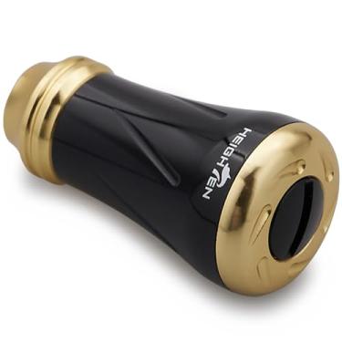 Imagem de HEIGHTEN Puxador de molinete de pesca de 19 mm para Shimano Daiwa Molinete giratório Stradic Vanford Sahara FI Tranx SLX Ballistic Exceler Tatula (19 mm - Preto e Dourado) (0870)