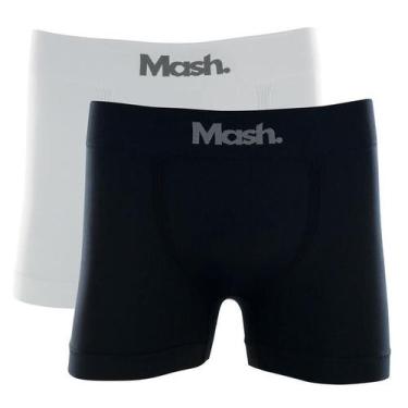 Imagem de Kit com 2 Cuecas Boxer Mash 711.01 Preto/Branco, M, Preto, Branco