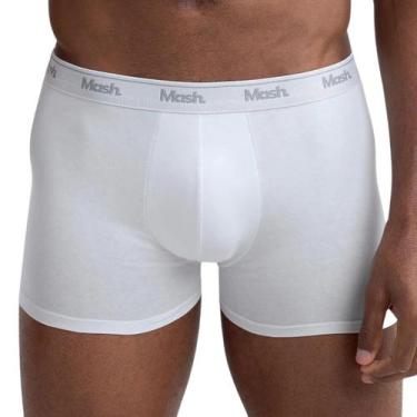 Imagem de Cueca Mash 170.26 Boxer Malha Dupla Frontal Algodão, Branco, Br00, P