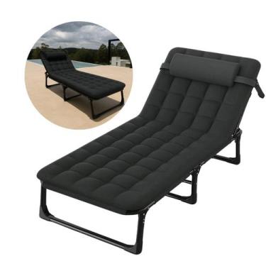 Imagem de Cama Espreguiçadeira Portátil Reclinável Dobrável 4 Posições - Revomax