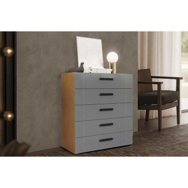 Imagem de Cômoda De Quarto Lisboa C- 5 Gavetas Freijo-cinza - Politorno