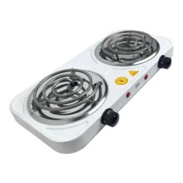 Imagem de Fogareiro Eletrico 220v Cooktop Camping 2 Bocas 2000w BAK BK-FCE708-220 Branco