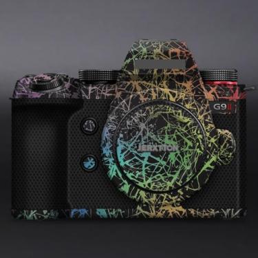 Imagem de Película protetora para câmera G9 II antirarranhões Película protetora de vinil para Panasonic Lumix G9II G9 Mark II (Splash Rainbow Black)