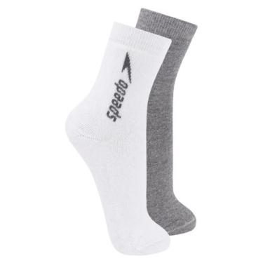 Imagem de Kit com 2 Pares de Meias Esportiva Cano Médio Speedo 8032 Colorido, Br