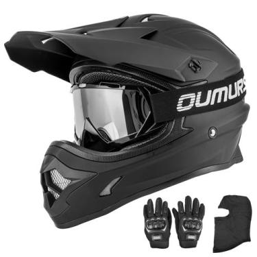 Imagem de Capacete de motocicleta Oumurs ATV Dirt Bike com óculos, luvas e másca