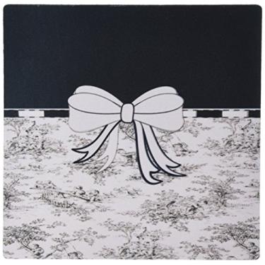 Imagem de 3dRose Imagem do mouse pad preto e branco com laço cinza (mp_163282_1)