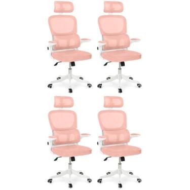 Imagem de Kit 4 Cadeiras de Escritório Executiva Viena com Regulagem de Altura -