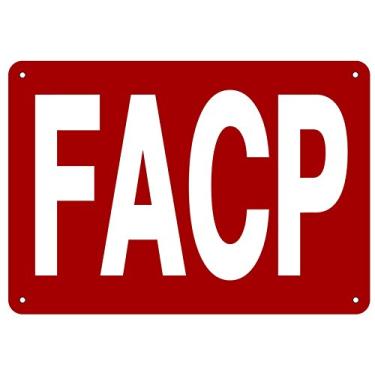 Imagem de Placa de painel de controle de alarme "FACP" Sign-Fire 30,5 cm x 20,3 cm placas metálicas de alumínio para ambientes externos e internos