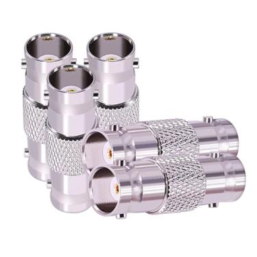 Imagem de CNARIO 5 adaptadores BNC fêmea para fêmea, conector coaxial RF coaxial para sistema de câmera transmissor de vídeo CCTV 3G/6G HD SDI Switcher