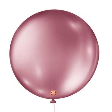 Imagem de BALÃO LISO REDONDO - SÃO ROQUE Nº 05 - METÁLICO ROSA - Pacote com 25 u