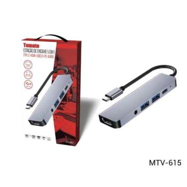 Imagem de Cabo Adaptador HUB 5 EM 1 TYPE-C - HDTV - USB 3.0 - SD - TF Tomate MTV