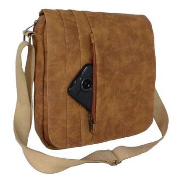 Imagem de Bolsa Carteiro Pasta Tiracolo Masculino Feminino Couro Sint - CDP, Mar