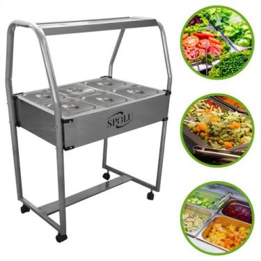 Imagem de Buffet Self Service Salada Rechaud 6 Cubas Gastronômicas Inox GN 1/2 C