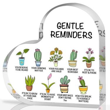 Imagem de Presente inspirador de coração decorativo de acrílico 10x10x1.5cm - UB