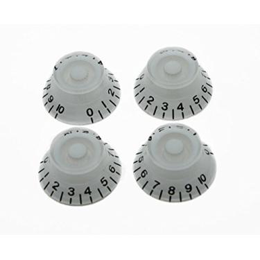 Imagem de KAISH 4 maçanetas de sino de guitarra com número LP branco com preto para Les Paul