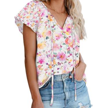 Imagem de Vestido Biucly Summer, casual, solto, boho, estampado floral para mulh