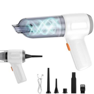 Imagem de Opinta Mini Aspirador De Pó Portátil Para Carro, Soprador De Ar Sem Fio, Aspirador De Pó Recarregável Com Bomba Manual/Aspirador De Pó De Alta Potência De 15.000 Pa Para Carro E Limpeza Doméstica