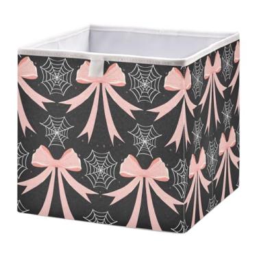 Imagem de Organizadores de armário com padrão de arco de teia Cubos de armazenamento Cestos de prateleira recipientes para sala de casa escritório, quadrado