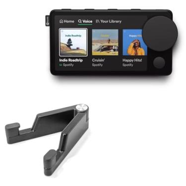 Imagem de BoxWave Suporte e suporte compatível com Spotify Car Thing – SoloStand de alumínio de mesa, portátil, mãos livres, ajustável, com pés de borracha – Preto