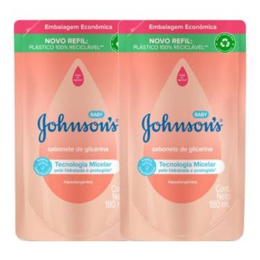 Imagem de Kit 2 Sabonete Líquido de Glicerina Johnson's Baby Refil 180ml - JXJ