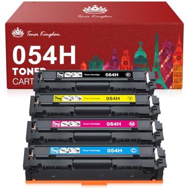 Imagem de Toner Kingdom Cartucho de toner de substituição compatível para Canon 054 CRG-054 para Canon Color ImageClass MF644Cdw MF642Cdw MF640C LBP622Cdw - pacote com 4 (1B 1C 1M 1Y)