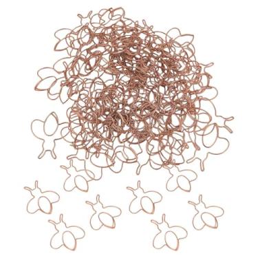 Imagem de Cryfokt Clipes de Papel de Abelha de Desenho Animado, Decoração de Clipes de Etiqueta de Papel de Abelha Brilhante Brilhante Com Uma Caixa Transparente para a Escola (Golden rosa)