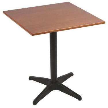 Imagem de Mesa Quadrada Tramontina Piazza Em Madeira Tauari Amêndoa Com Base De Alumínio 60cm