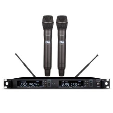 Imagem de AMW AU500 v2 Microfone sem fio Duplo Digital Multibanda UHF Rack + Est