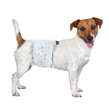 Imagem de Ypfyed Fraldas Descartáveis Para Cães, 96 Unidades, Faixas Abdominais Cães De Fardos (Cintura 28-42 Cm), Superabsorventes Pequenos, Micção Ou Incontinência Por Calor Exci