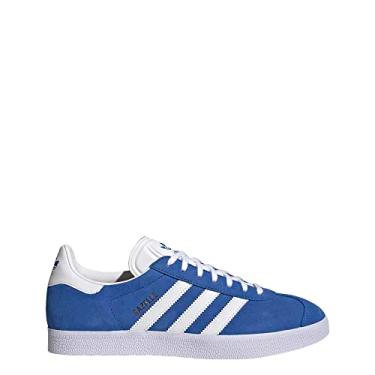 Imagem de adidas Tênis masculino Cblack/Ftwwht/Goldmt unissex Gazelle ADV Core blackFtwr Branco/dourado met. 48 EUA, Azul/calçado branco/dourado metálico-azul, 37