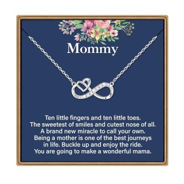 Imagem de IEFLIFE Colar de presente para mulheres – Corrente de prata esterlina 925 banhada a ouro branco 14K com coração infinito para mãe, filha, presente de aniversário para avó, neta, amigas, joias