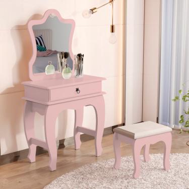 Imagem de Penteadeira com Espelho 1 Gaveta Baby JB 7200 JB Móveis - Rosa