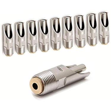 Imagem de Pacote com 10 bebedouros automáticos de mamilos de porco NPT 1/5.1 cm bebedouro de mamilo de porco de aço inoxidável bebedor de mamilos para porcas, kit de barril para porcas, leitões bebendo