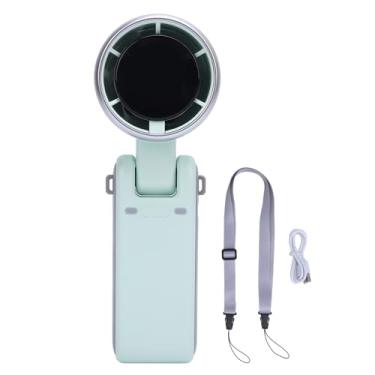 Imagem de Heayzoki Fan Portátil Portátil Turbo, 5 Engrenagens de 180 Graus Mini fã de Mão Pessoal, Exibição Digital HD, Bateria de 3600mAh, Ideal para Viagens, Aventuras Ao Ar Livre (Verde claro)