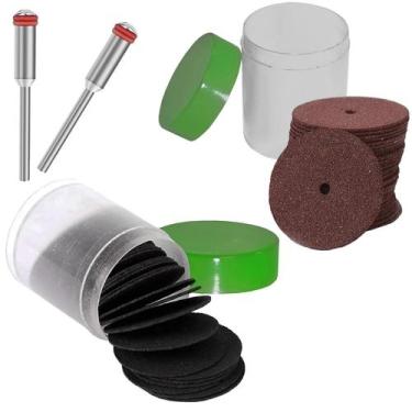 Imagem de Kit 60 Discos De Corte 24Mm 2 Haste 3Mm Para Micro Retífica - Dremax