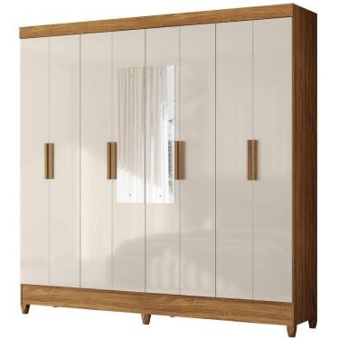 Imagem de Guarda Roupa Casal Marajó 8 Portas Freijó-cinza Com Espelho - Moval Freijó-cinza