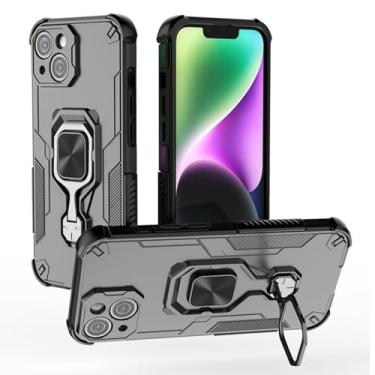 Imagem de SORAKA Capa para iPhone 13 com suporte metálico giratório de 360 graus peça de ferro magnética para suporte magnético para telefone de carro