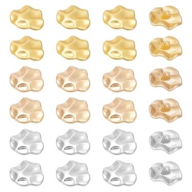 Imagem de UNICRAFTALE 24 peças, 3 cores, irregulador de rugas, botões de haste ondulada, botões de costura dourados, 22-22,5 mm, haste metálica, blazer, botão, sobretudo, para terno, camisa, jaquetas