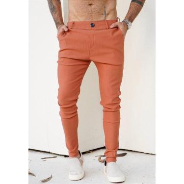 Imagem de Calça Masculina Alfaiataria Skinny - Dennis Beumont, Terracota, GG
