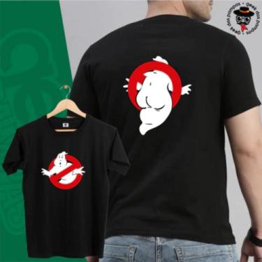 Imagem de Camiseta Unissex Fantasma Frente Costas - Mina Store, Preto, Baby Look